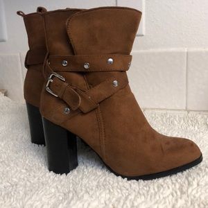 Women’s brown heeled ankle boots